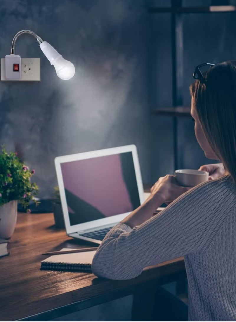 Red Leaf 13A British switch lamp holder British standard plug British universal extended lamp holder, E27 screw mouth Middle East switch lamp control switch, white - Image 3