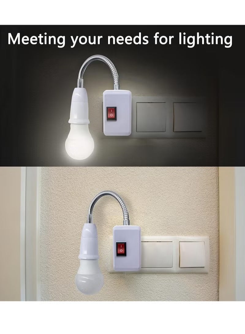 Red Leaf 13A British switch lamp holder British standard plug British universal extended lamp holder, E27 screw mouth Middle East switch lamp control switch, white - Image 5