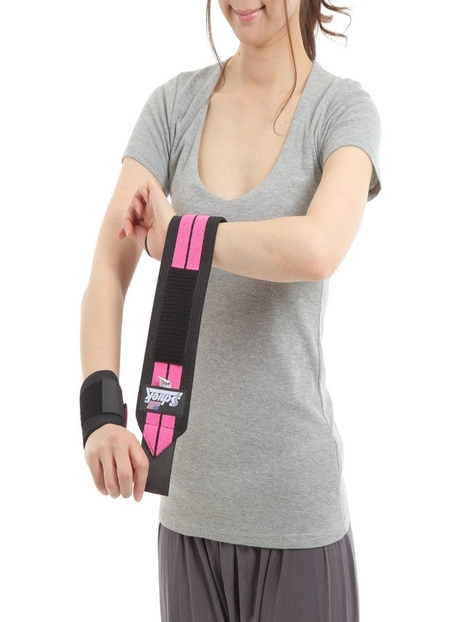 Schiek 12" Pink Heavy Duty Wrist Wraps - Wrist Band for Maximum Support - Image 2