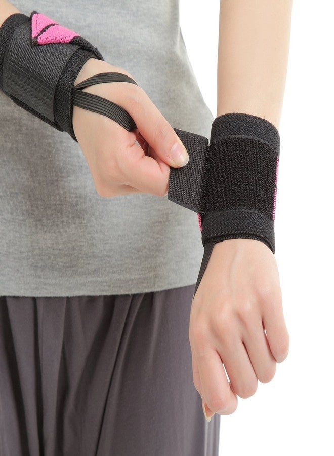 Schiek 12" Pink Heavy Duty Wrist Wraps - Wrist Band for Maximum Support - Image 3