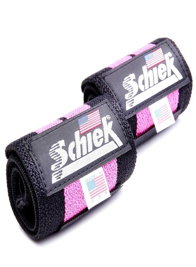 Schiek 12" Pink Heavy Duty Wrist Wraps - Wrist Band for Maximum Support - Image 1