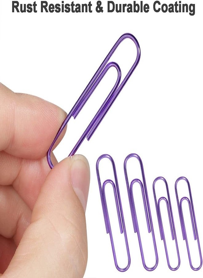 Vinaco Purple Paper Clips, 400PCS Medium and Jumbo（1.3 inch & 2 inch）Paper Clips, Durable and Rustproof, Coated Large Paper Clips Great for Office School Document Organizing (Purple) - Image 3