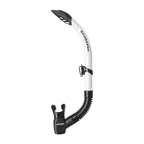 SCUBAPRO Escape SemiDry Snorkel with Purge Valve and Splashguard BarrelTop Design White - Image 1