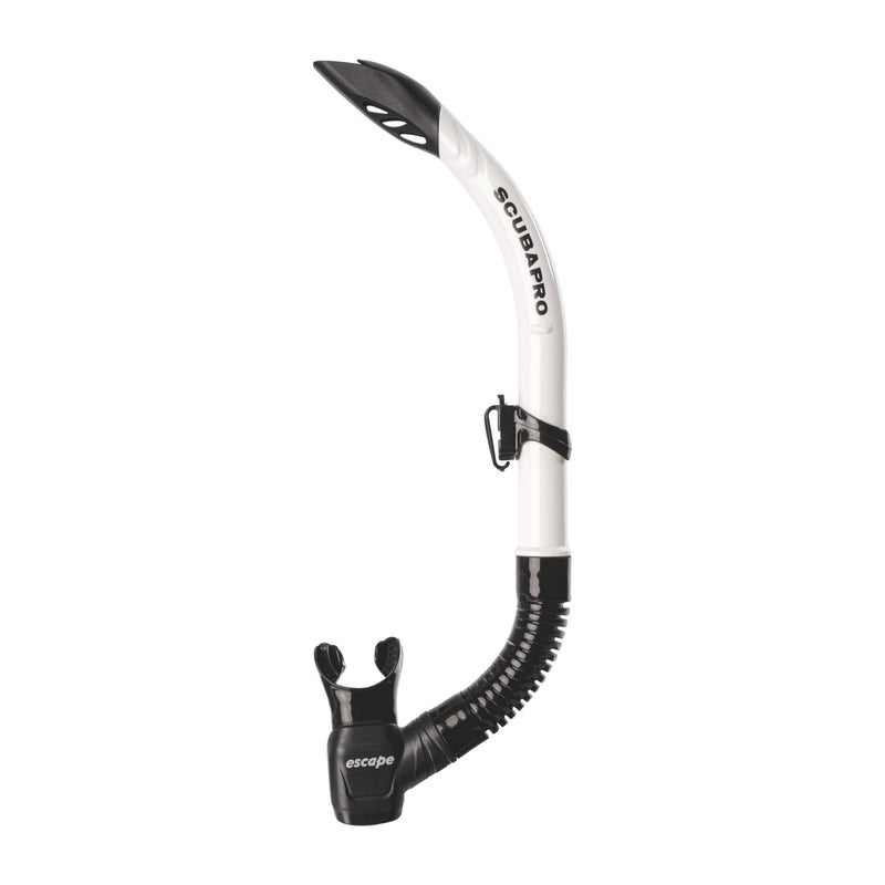 SCUBAPRO Escape SemiDry Snorkel with Purge Valve and Splashguard BarrelTop Design White - Image 2