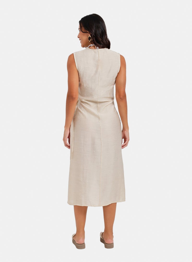 Carina Sleeveless Midi Wrap Dress - Image 4