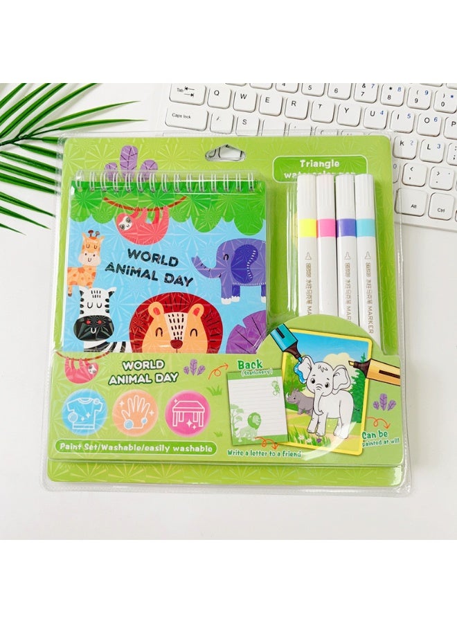 Children's Coloring Book 4 Color Picture Book 2-6 Years Old Baby Graffiti Book Coloring Book Enlightenment Painting Book - Image 1