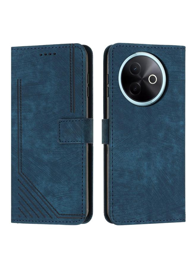 erorex Case For vivo Y39 5G Global Skin Feel Stripe Pattern Leather Phone Case with Lanyard - Image 1