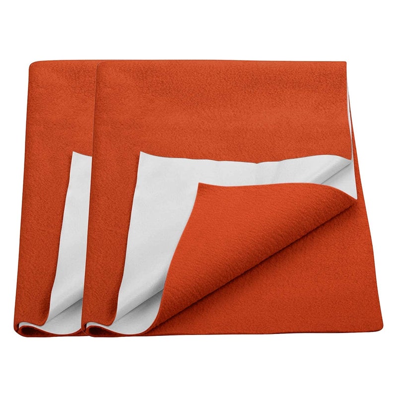 Trance Quick Dry - Soft Bed Protector Waterproof Baby Cot Sheet - (Small-70x50 cm,Brick Red) Pack of 2 - Image 1