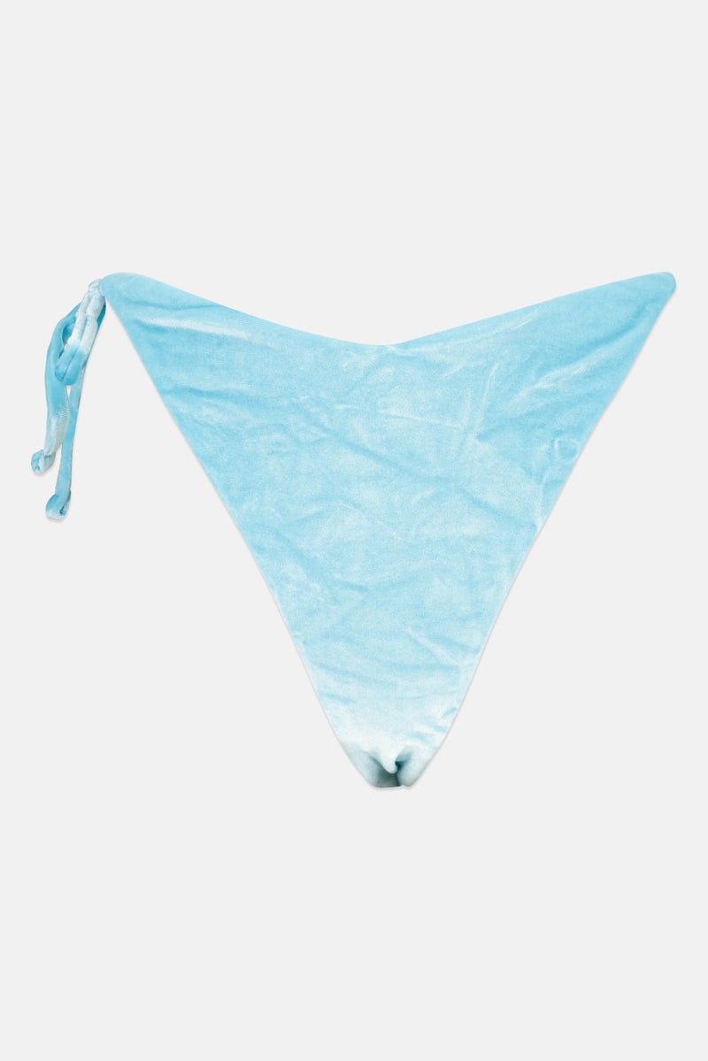 Asos Design Women Textured Bikini Bottom, Blue  - Image 1