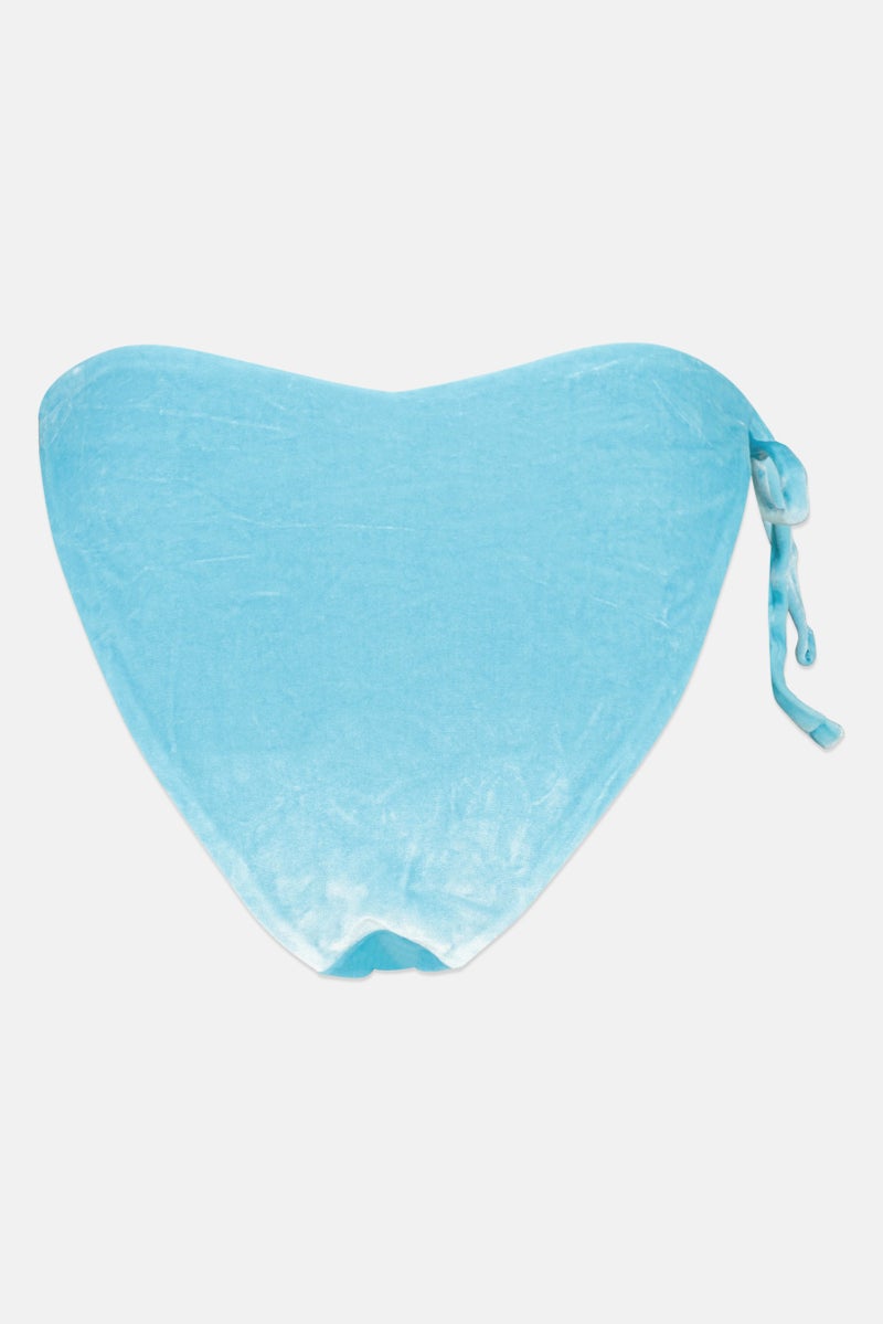 Asos Design Women Textured Bikini Bottom, Blue  - Image 2
