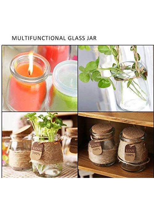 RAVIZAA Pudding Jar Glass Set of 6 150ml Glass Jar with Lid Yogurt Glass Container with Lid Glass Container with Lid