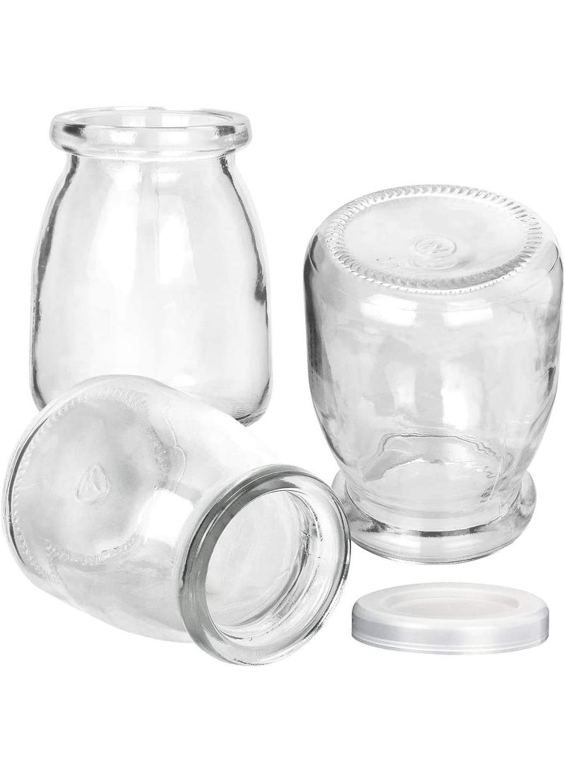 RAVIZAA Pudding Jar Glass Set of 6 150ml Glass Jar with Lid Yogurt Glass Container with Lid Glass Container with Lid