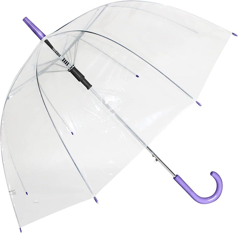 23" Dome Straight Auto Open Umbrella, 23", Fashion Umbrella, Compact Automatic Rain Umbrella,Clear, Transparent, Easy Grip Handle, Adventure- Cosmic
