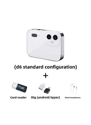 D6 Three Camera CCD HD Digital Camera Movie Music Smart Camera Touch Screen Student Card Camcorder-Body Color:D6 White Standard + Card Reader Otg Headphone Cable - pzsku/Z703AA88FD4C03E7F93B7Z/45/1745309911/f3c92923-e3f9-4643-8341-0e1f314590bc