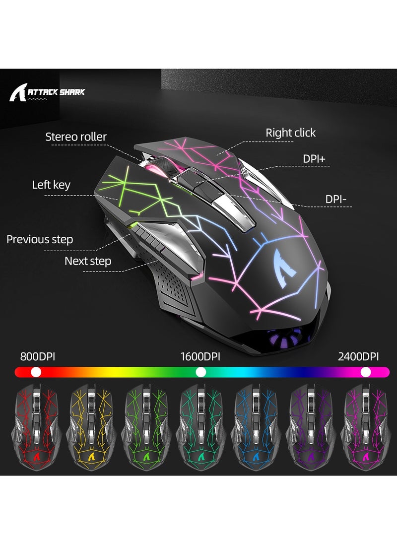 Wireless Gaming Keyboard and Mouse Combo, 12 RGB Chroma Backlit, 4200mAh Rechargeable Battery, USB Mechanical Feel+Type-C Dual Interface Receiver, Mechanical Feel Anti-ghosting Keyboard + 2400DPI Mice for PC Gamer, Black - pzsku/Z703AB2BB140E90F57B89Z/45/_/1739866556/c91219bc-af01-458a-b7f2-92135e29f003