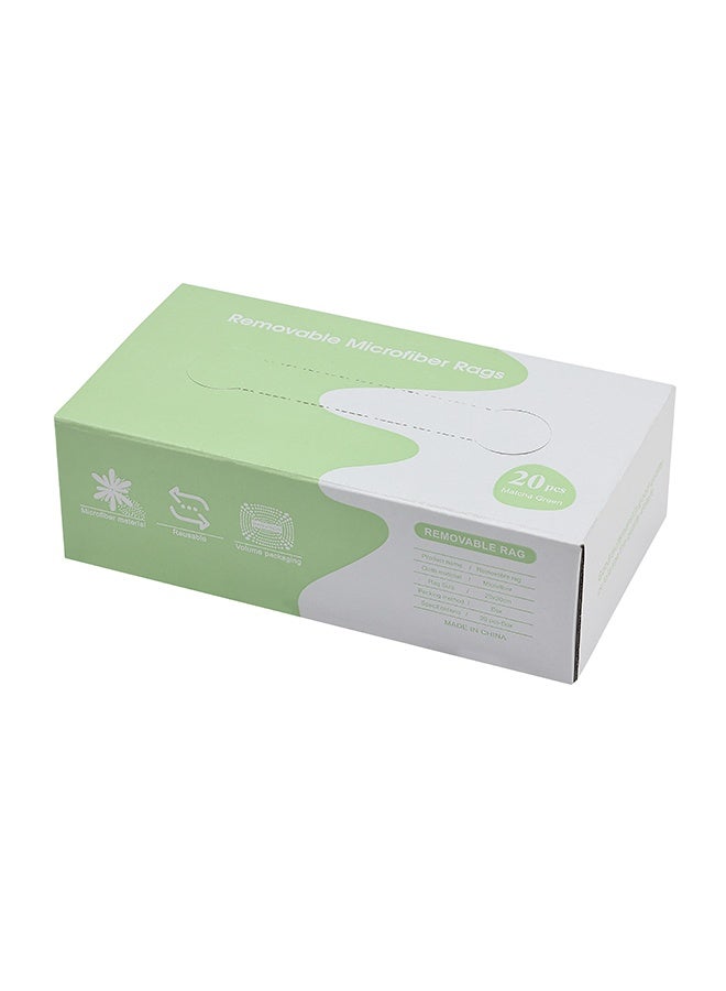 LAWAZIM 20 Piece Removable Microfiber Rags -20x20cm- Ultra Absorbent Lint-Free Cleaning Cloths in Extractable Dispenser Box for Kitchen or Household, Car, Window, Glass, and Multi-Surface Use - Green - Image 5