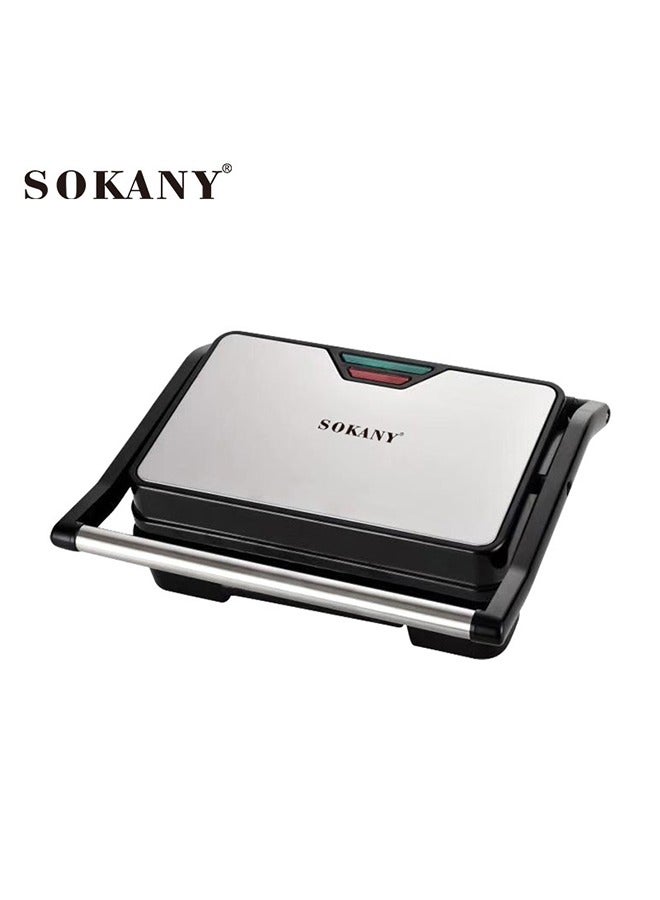 sokany Non-Stick Grill, Panini/Sandwich Grill, Steak Machine, 850 Watts, for Grilled Meat, Sausages, Hamburgers, Bread Sandwich SK-223 Black - Image 1