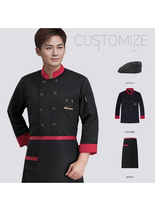 KUYING New Chef Workwear Top+Apron+Hat Set - Image 1