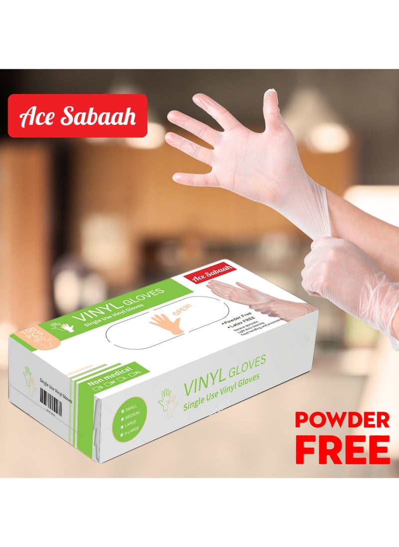 Ace Sabaah - Ace Sabaah Disposable Vinyl Gloves 100pcs, Pack of 10 (Extra Large) - Image 1