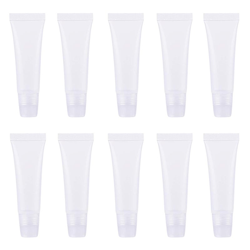 Wowlife 8ml Mini Clear Empty Lip Gloss Balm Container Soft Tubes Makeup Box 10 Pcs