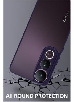 NAFCO For Vivo V50 Lite - Hard Back Transparent Crystal Clear Case with Colourful TPU Bumper & Drop Protection Case Cover - Purple  - Image 4