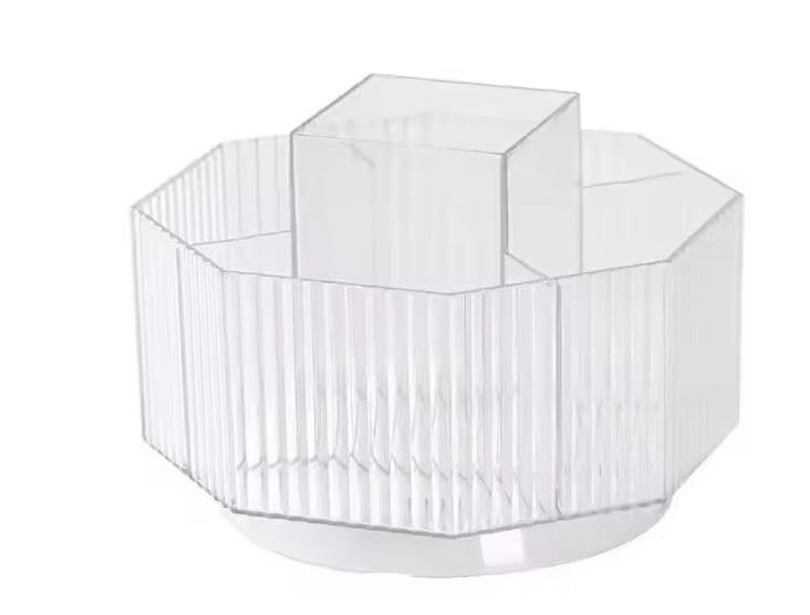 Crobat Desktop 360 degree Rotating Cosmetic Storage Box Makeup Holder for Vanity Bathroom - Image 1