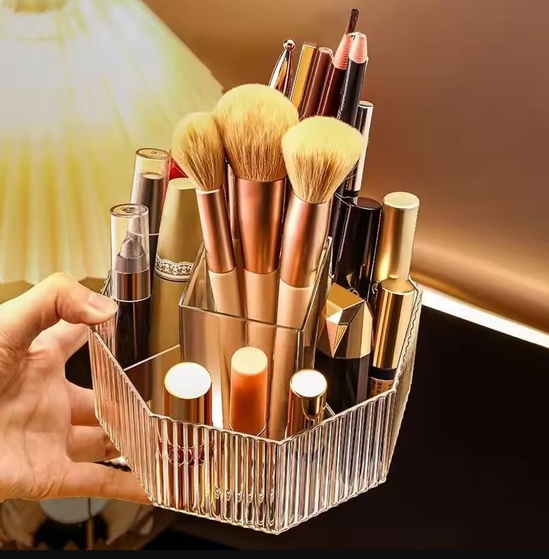 Crobat Desktop 360 degree Rotating Cosmetic Storage Box Makeup Holder for Vanity Bathroom - Image 4