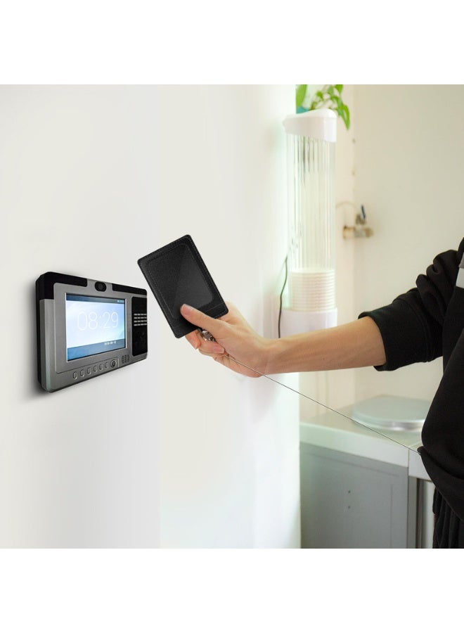 NXT 2 Pack Badge Holders, Vertical PU Leather ID Badge Card Holder with 1 Clear ID Window, with Detachable Neck Lanyard Strap and Retractable Badge Reel ID Card Holders Set - Image 2