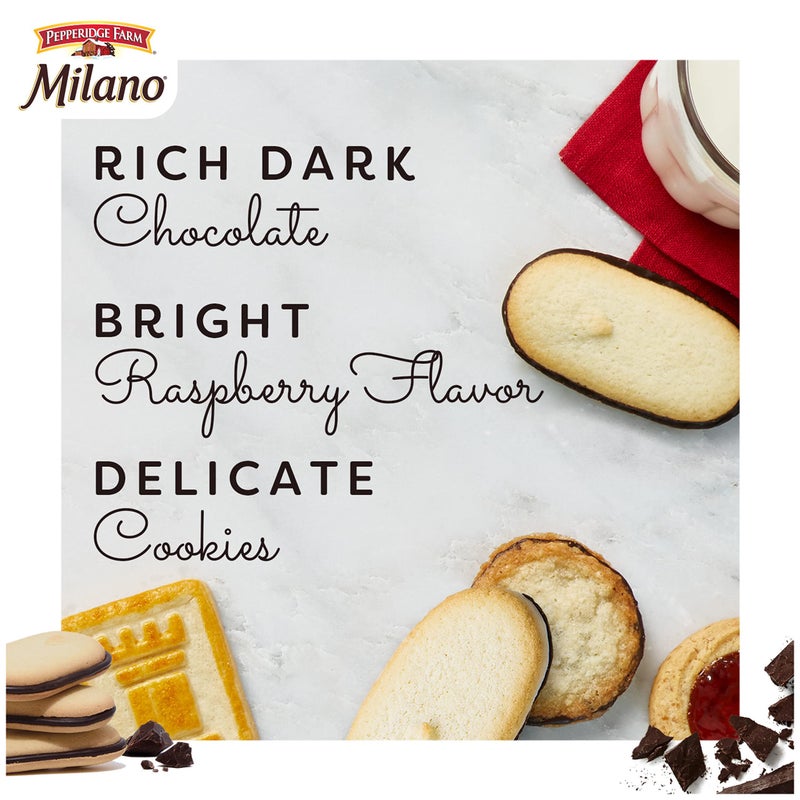 Pepperidge Farm Milano Cookies, Raspberry Chocolate, 7 oz. Bag - Image 2