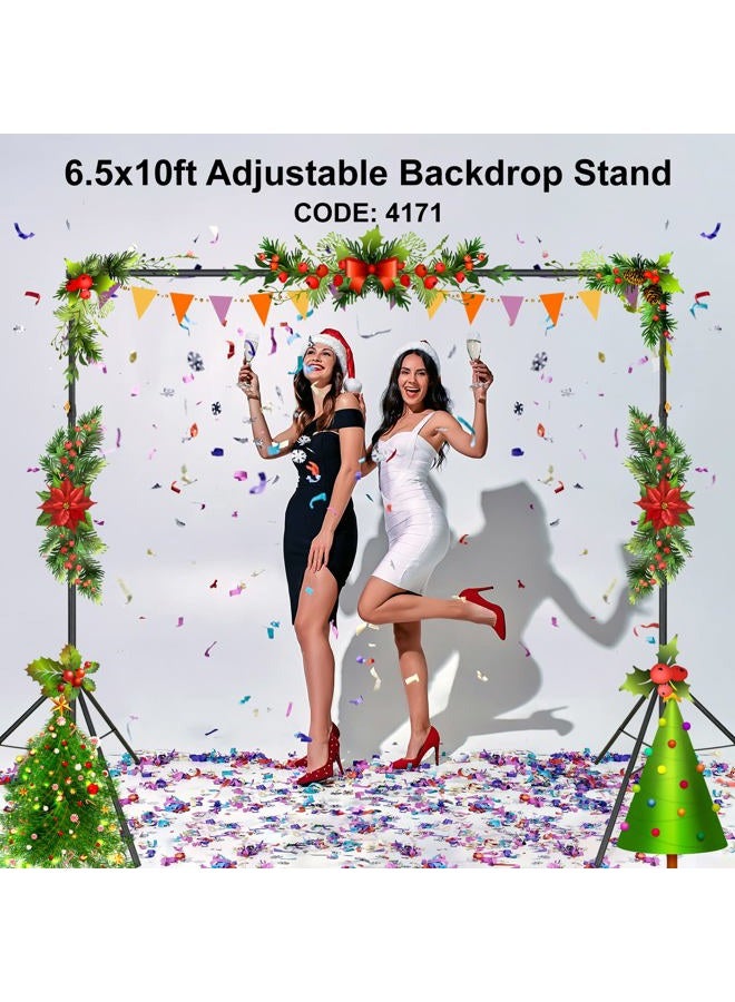 Lincostore Backdrop Support Stand Kit 10x6.5ft Adjustable Photography Studio Photo Background Support System with Carrying Bag for Green Screen Muslin, 4171 - Image 2