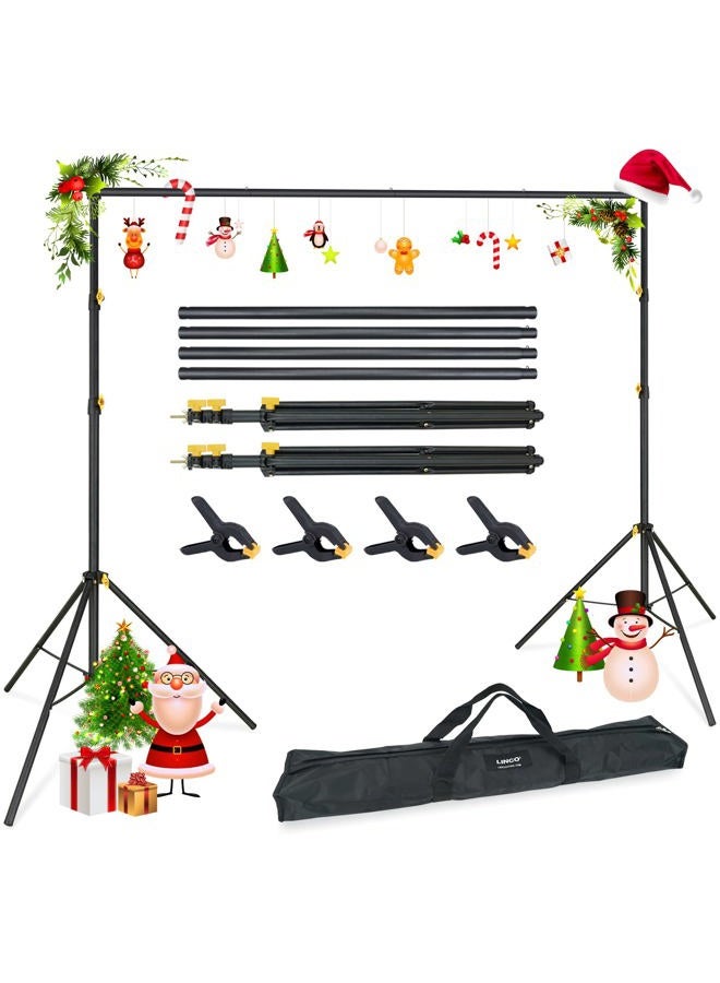 Lincostore Backdrop Support Stand Kit 10x6.5ft Adjustable Photography Studio Photo Background Support System with Carrying Bag for Green Screen Muslin, 4171 - Image 1