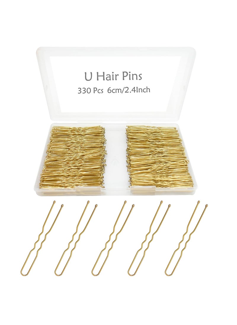 YINGFENG 330 Count U Shaped Hair Pins Blonde YINGFENG 24inch Gold Bun Pins Bun Hair Pins for Women Girls with Storage Box Hair Accessories for All Hair Types 