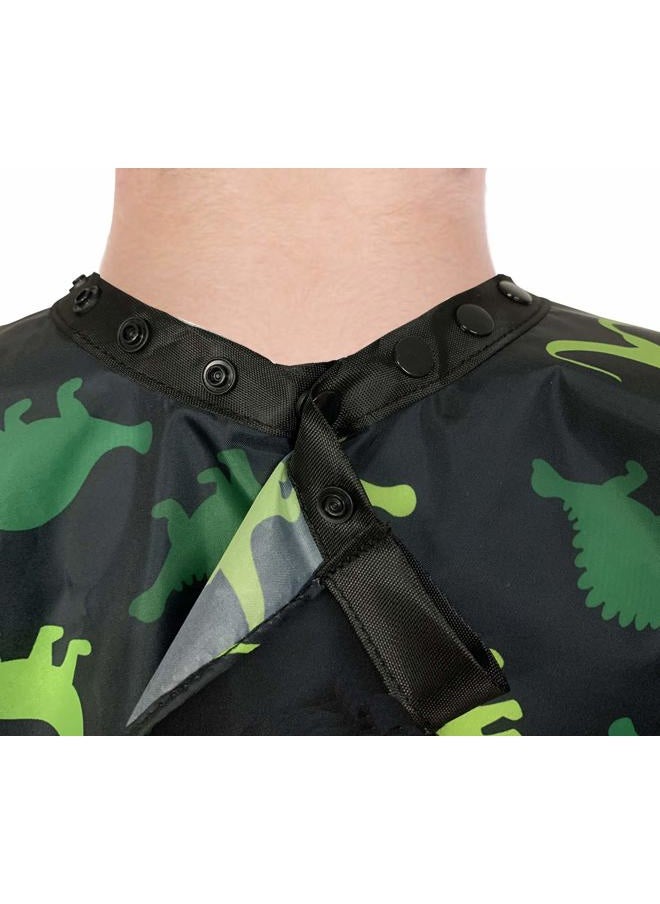 Plum Hill Kids Barber Cape For Boys Hair Cutting at Home, Salon or Barber Shop, Kids Hair Cutting Cape for Boys and Toddlers, Adjustable Neck with Plastic Snaps, Dinosaur  - Image 3