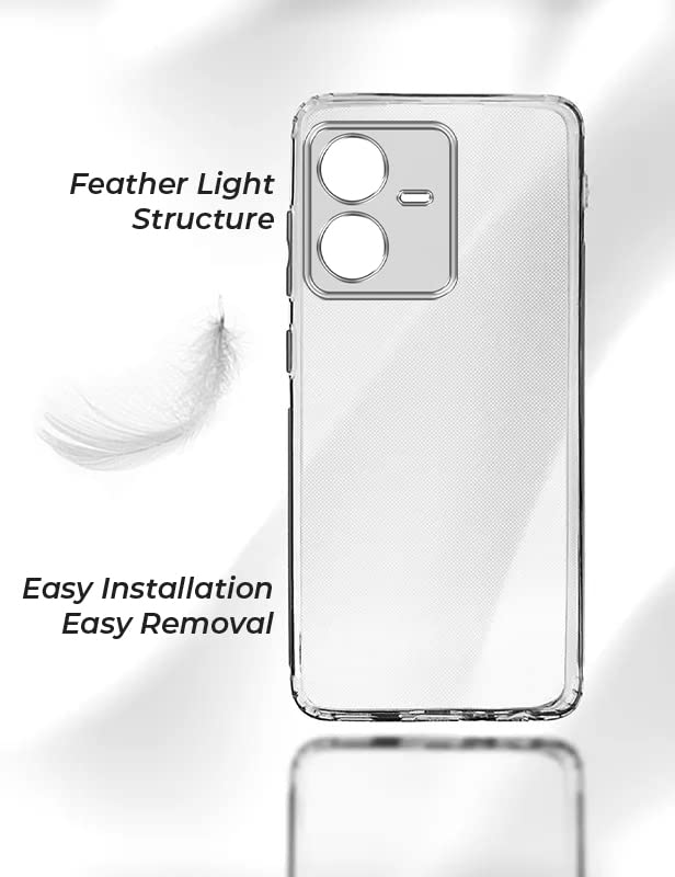 Jkobi Back Cover Case for VIVO Y22 | VIVO Y22s (Silicone Crystal Clear | Pure Camera Protection | Soft and Flexible for Charger and Headphone sockets | Shockproof Bumpers | Transparent) - Image 2