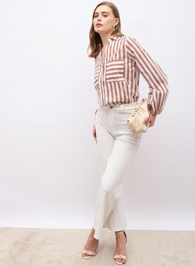 Styli Striped Spread Collar Regular Fit Shirt  - Image 1