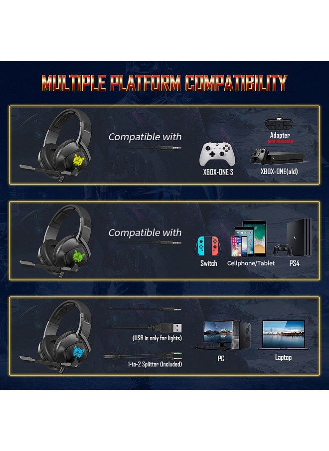 onikuma - K19 Wired E-sports Gaming Headset with 40mm Driver Unit Noise Reduction Microphone Wide Compatibility Camouflage Grey - Image 1