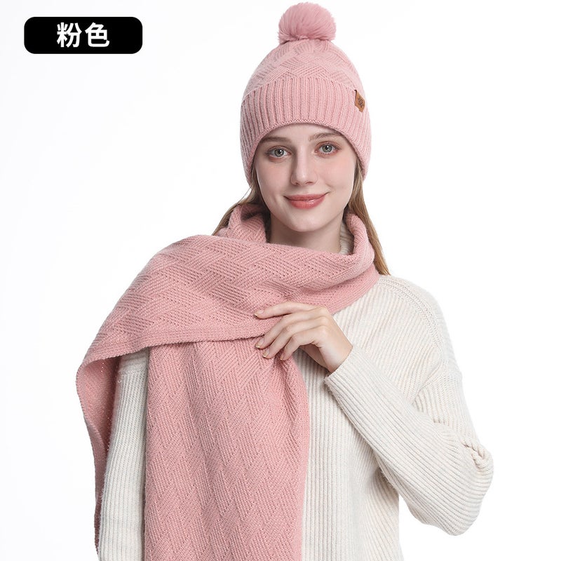 Autumn Winter Knit Beanie Scarf Gloves Set for Women M1 khaki - Image 5