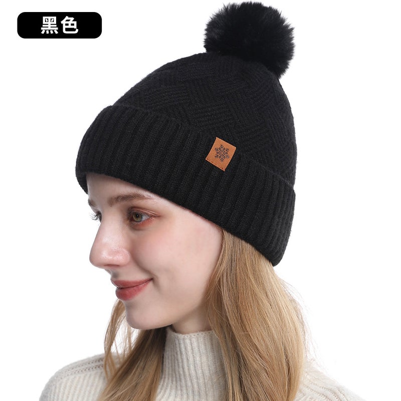 Autumn Winter Knit Beanie Scarf Gloves Set for Women M1 khaki - Image 3