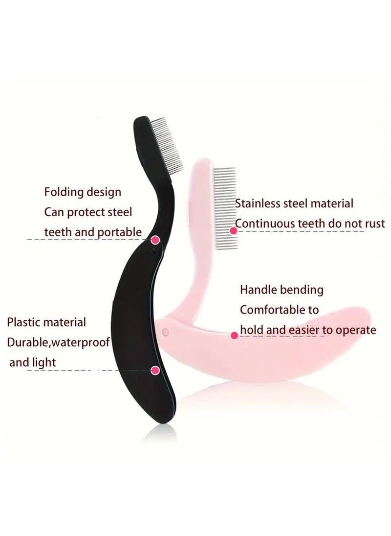 Rozino Stainless Steel Folding Eyelash & Eyebrow Separator - Professional Makeup Applicator Brush for Flawless Definition - Durable, Portable, and Effortless Makeup Tool  - Image 3