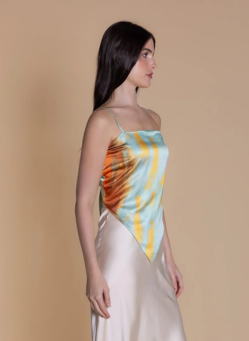 Shapes Green ABSTRACT PRINT SCARF TOP for Women | Best Price UAE