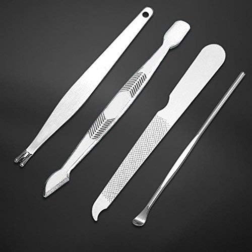 KRYLOPS 18in1 Manicure Pedicure Kit Professional Stainless Steel Grooming Set with Nail Clippers Scissors Tweezers Eyebrow Tools Ear Pick More Luxurious Leather Travel Case - Image 4