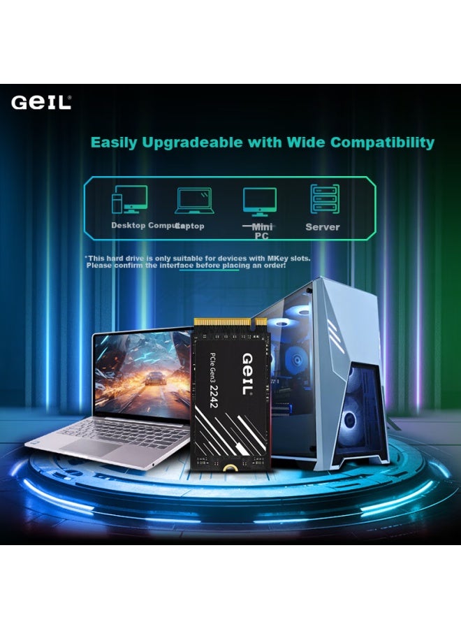Geil 512gb Ssd M.2 Interface Pcie 3.0 2242 Short Heatspreader, Handheld Gaming, High-speed 3500mb/s P3p Series - Image 3