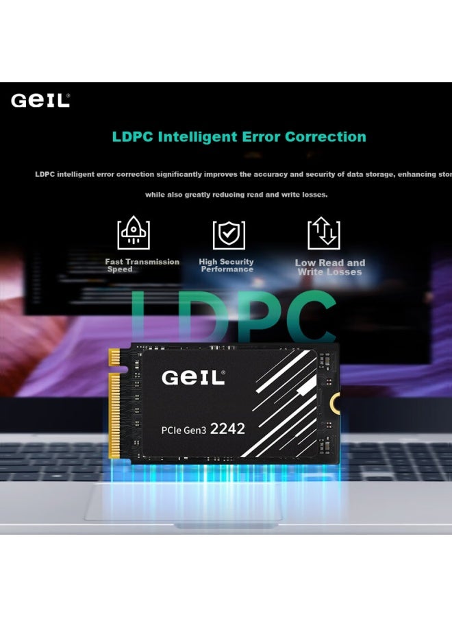 Geil 512gb Ssd M.2 Interface Pcie 3.0 2242 Short Heatspreader, Handheld Gaming, High-speed 3500mb/s P3p Series - Image 2