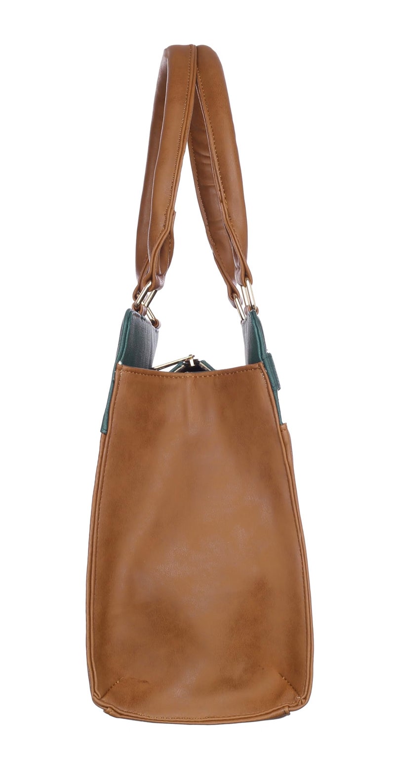 Keywest Women's Giant Satchel Tote Handbag for Women | Ladies purse | Stylish Shoulder Bag | Gift For Woman | Tan - Image 3
