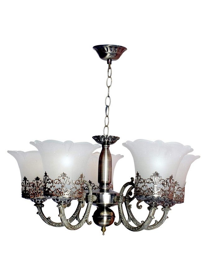 kinis metal 5 Light Black Antique Jhoomar/Chandelier/Jhoomar Hanging Light/Jhoomar Ceiling Light to Décor Home/Living Room/Bedroom/Office/Dining/Cafe/Restaurants (Without Bulb) - Image 1