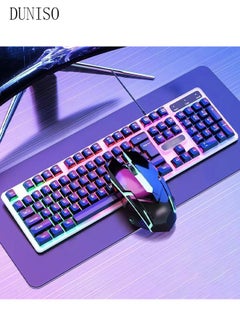 DUNISO Mechanical gaming keyboard, Baytion 100 key wired keyboard with blue switch and RGB backlight, suitable for iOS, Android, and Windows  - Image 1