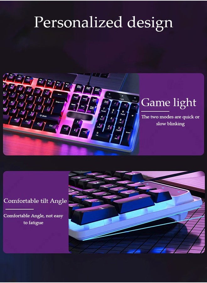 DUNISO Mechanical gaming keyboard, 100 key wired keyboard with blue switch and RGB backlight, suitable for iOS, Android, and Windows  - Image 4