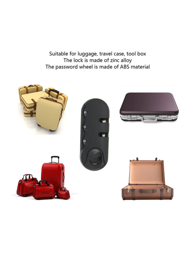 SYOSI - Luggage Password Lock, 3 Digit Password High Security Frosted Texture Replacement Code Combination Travel Luggage Lock for Suitcases, Travel Cases, Tool Boxes(4 PCS) - Image 1