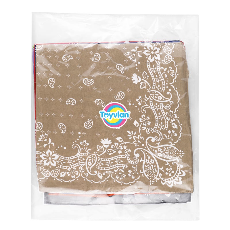 12pcs Women Small Bandana Mocketer Polyester Printed Hankerchief Kerchief (Random Color) - Image 4