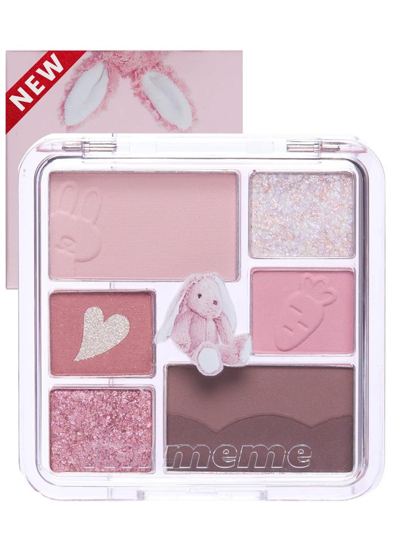 I'M MEME Eye Palette - Wonder Soft Layer 02 My Bunny | 7 Shades Eyeshadow for Women, Portable Size, Versatile, Blendable, Neutral Colors Makeup, Shimmer, Glitter, Sparkling, 0.23 Oz - Image 1
